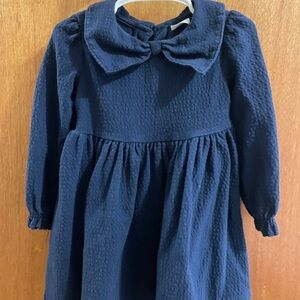 Wonder Nation Elegant Navy Dress with Bow